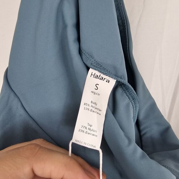 Halara Stone Blue Breezeful™ High Waisted High Low Ruffle 2-in-1 Flowy Quick Dry - Picture 8 of 9